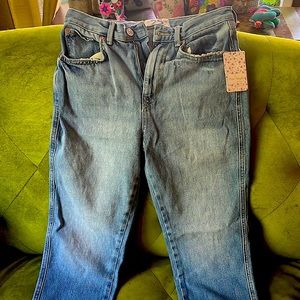 Free People Out West Blue Stovepipe Jean